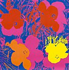 Flowers, 1970 (Red, Yellow, Orange on Blue by Andy Warhol